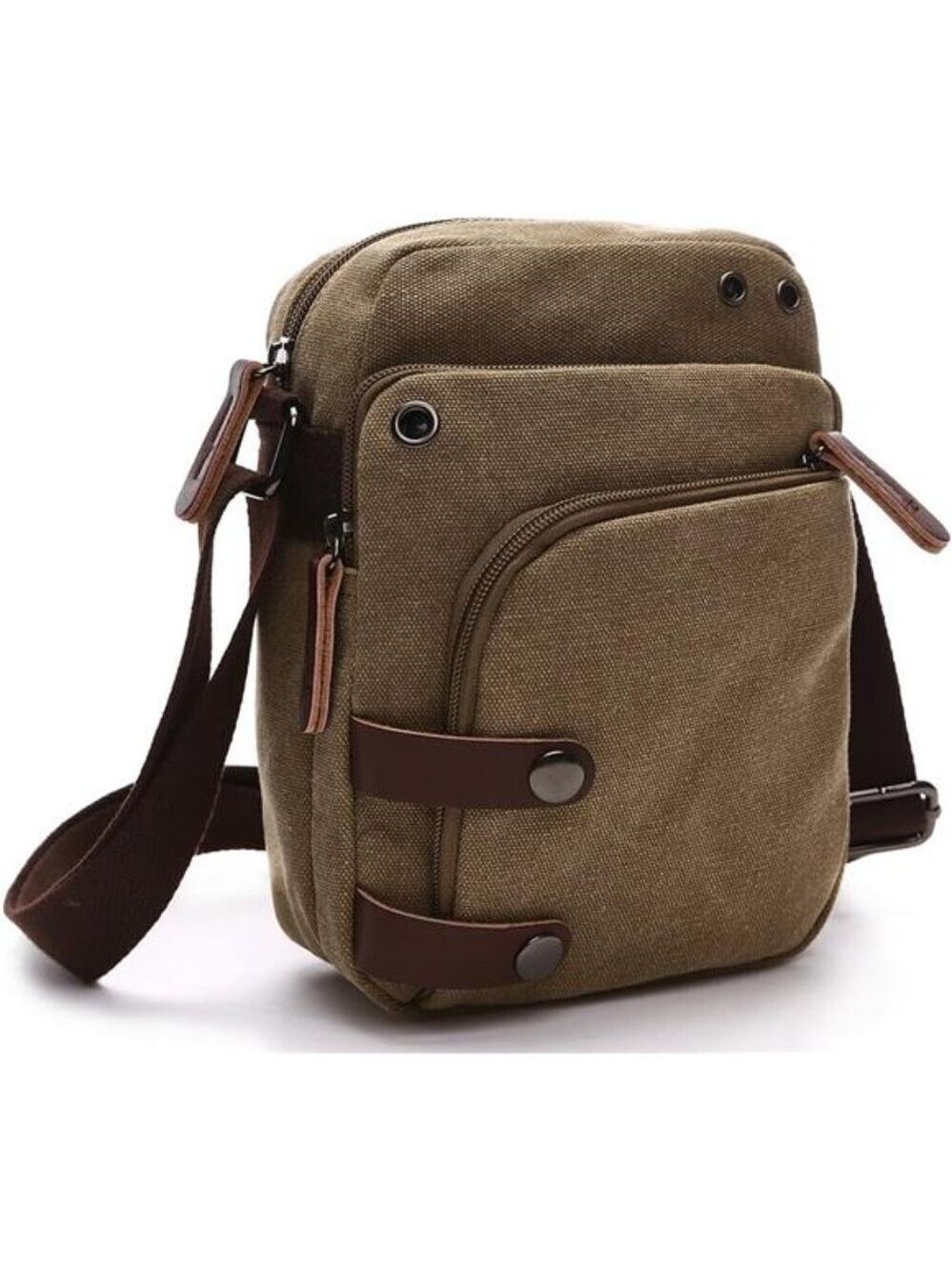 Mini Crossbody Bag for Women and Men Small Canvas Shoulder Purse Travel Handbag